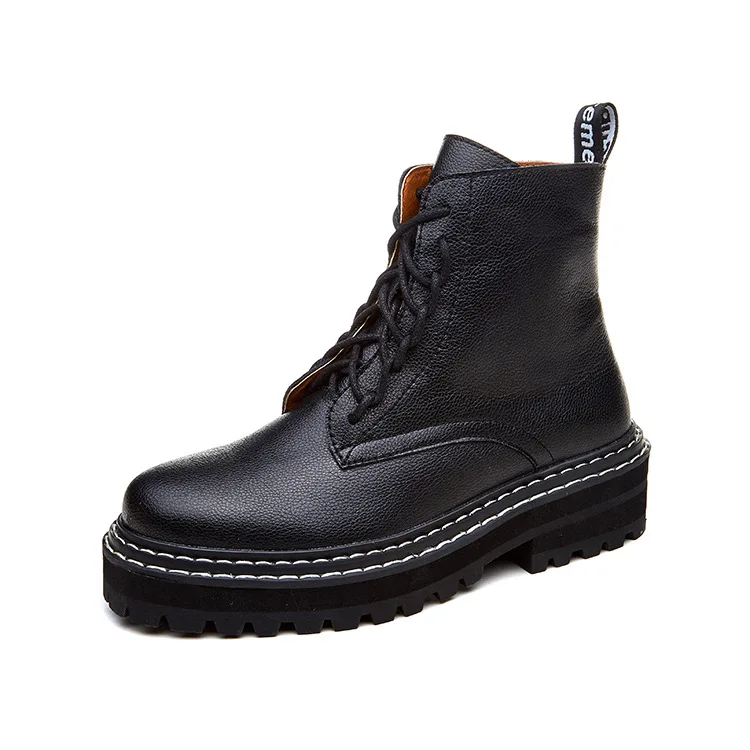 Autumn Winter Quality Genuine Leather Punk Short Boots Lace Up High Heels Women Ankle Boots Party Shoes Woman
Autumn Winter Quality Genuine Leather Punk Short Boots Lace Up High Heels Women Ankle Boots Party Shoes Woman