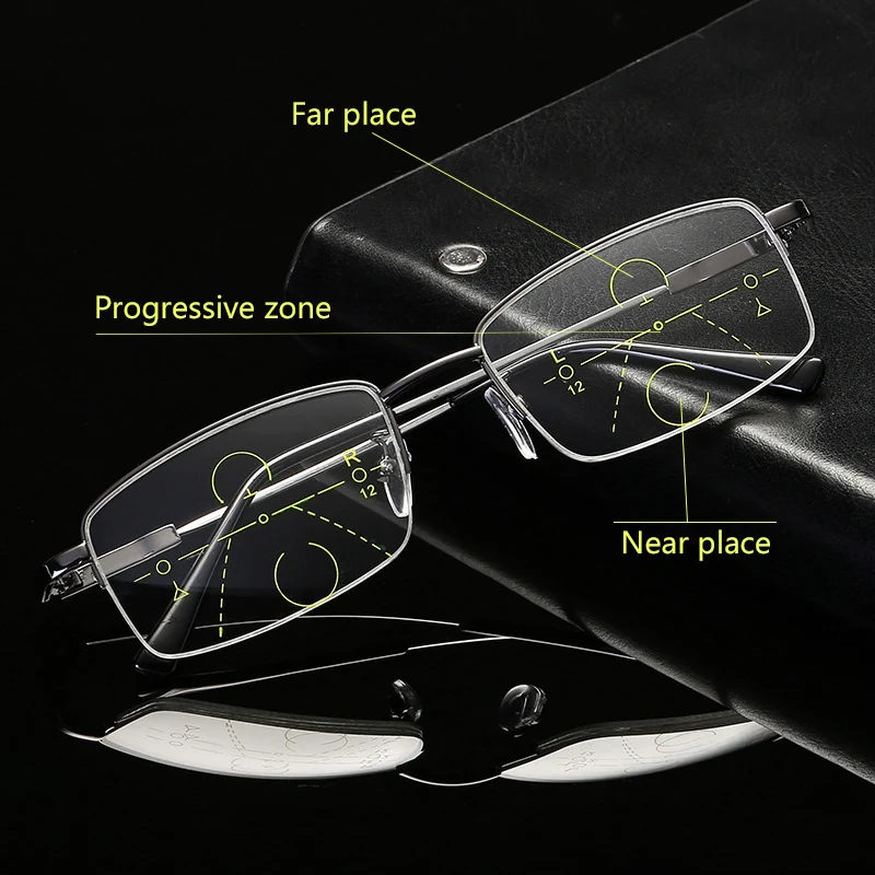 Titanium Progressive Multifocal Reading Glasses Men Woman Anti blue light Half frame Transition myopia Hyperopia Presbyopia 1003
Titanium Progressive Multifocal Reading Glasses Men Woman Anti blue light Half frame Transition myopia Hyperopia Presbyopia 1003