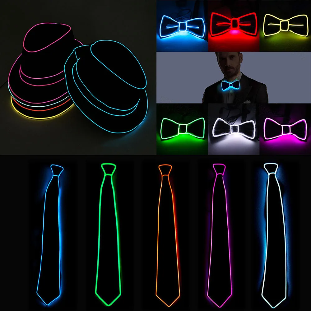 Halloween LED Cap Jazz Dancer Favors Wire Glowing Streak Gentleman Attractive Crazy Strip Neon Top Hat Tie Event Party Supplies
Halloween LED Cap Jazz Dancer Favors Wire Glowing Streak Gentleman Attractive Crazy Strip Neon Top Hat Tie Event Party Supplies