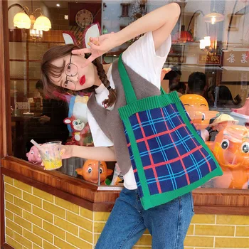 Grinding knitting colouring women's simple college style large-capacity hand-held shopping single-bag
Grinding knitting colouring women's simple college style large-capacity hand-held shopping single-bag