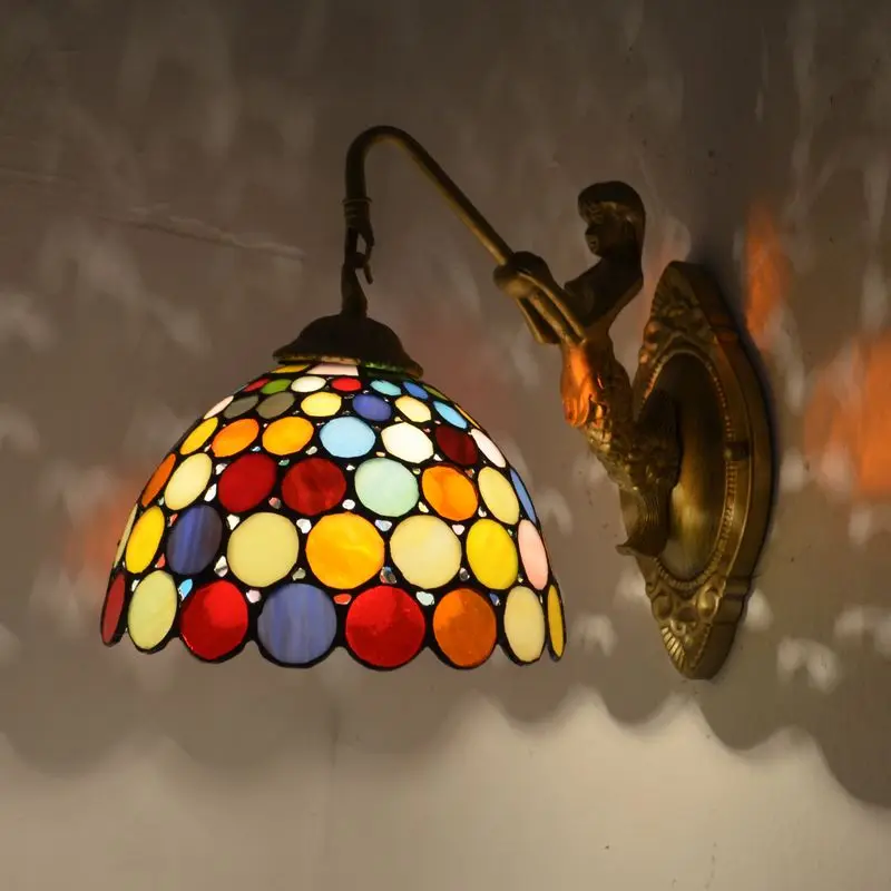 Colorful Tiffany Wall Lights Corner Lamp Indoor Lighting Fixture for Home Living Room Bar Industrial Mediterranean Mermaid Decor
Colorful Tiffany Wall Lights Corner Lamp Indoor Lighting Fixture for Home Living Room Bar Industrial Mediterranean Mermaid Decor