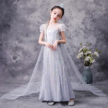 Cloak Detachable Frozen Elsa Princess Robe Girl Sequin Gauze Dresses 
Cloak Detachable Frozen Elsa Princess Robe Girl Sequin Gauze Dresses