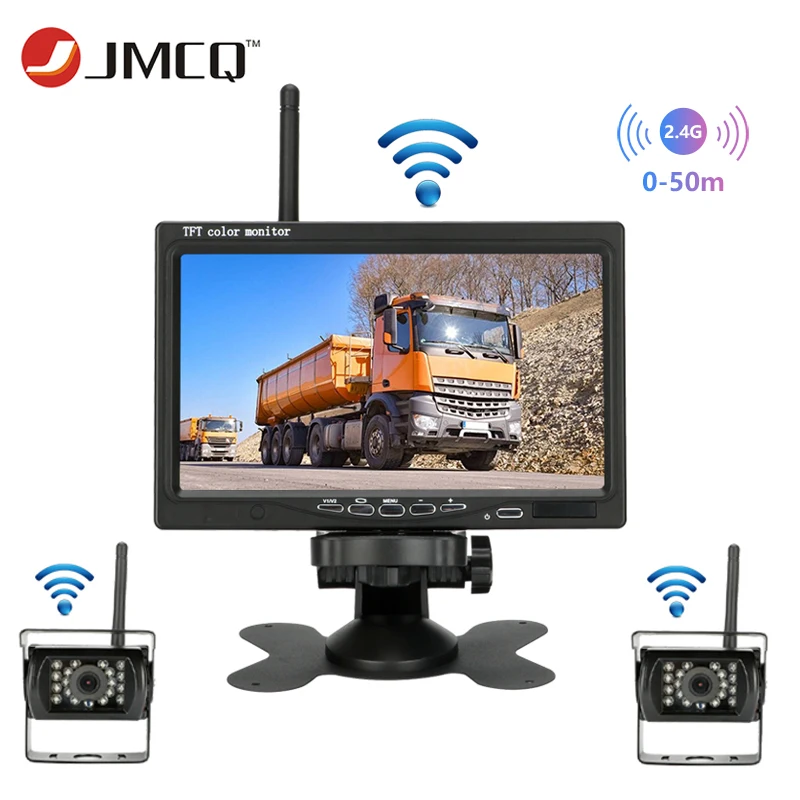 JMCQ 7" Car Monitor Wireless Rear view camera TFT Display mirror monitors Auto Night Vision Waterproof Two Rear camera For Truck 
JMCQ 7" Car Monitor Wireless Rear view camera TFT Display mirror monitors Auto Night Vision Waterproof Two Rear camera For Truck