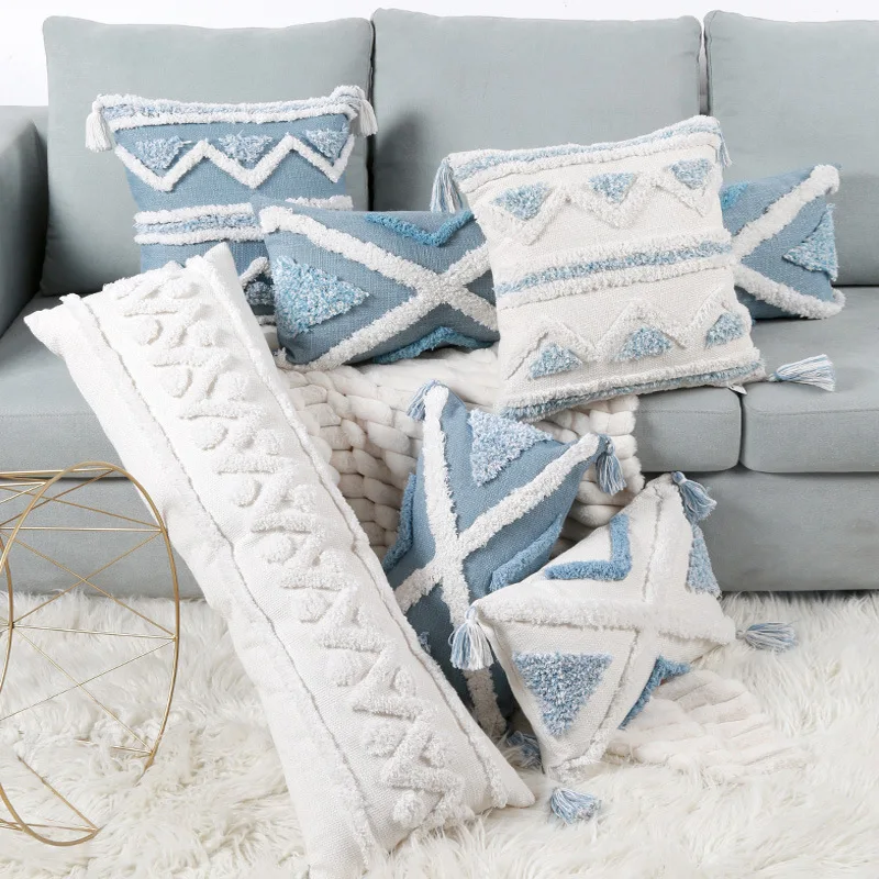 Blue Tufted Pillowcase Bohemian Macrame Tassel Cushion Cover Embroidery Geometric Throw Pillow Cover Living Room Sofa Home Decor
Blue Tufted Pillowcase Bohemian Macrame Tassel Cushion Cover Embroidery Geometric Throw Pillow Cover Living Room Sofa Home Decor