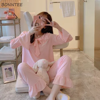 Pajamas for Women Autumn Clothes Kawaii Pink Home Clothes Plus Size Korean High Quality Solid Womens Pajama Set Stylish Soft
Pajamas for Women Autumn Clothes Kawaii Pink Home Clothes Plus Size Korean High Quality Solid Womens Pajama Set Stylish Soft