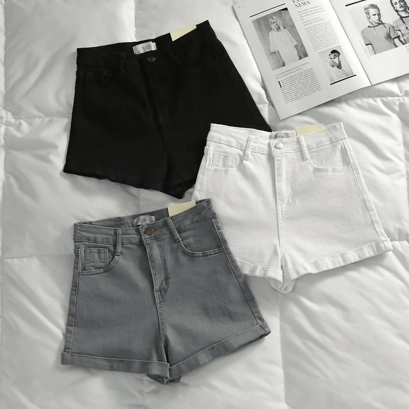 Summer High-waisted Denim Shorts Women's Casual Straight Cuffs Shorts Korean Slim OuterWear Jeans Elegant All-Match Based Shorts 
Summer High-waisted Denim Shorts Women's Casual Straight Cuffs Shorts Korean Slim OuterWear Jeans Elegant All-Match Based Shorts