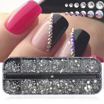 12 Grids Box Shiny Crystal AB Nail Rhinestones Flat Back Glitter Jewelry Charm Diamond Nail Art Decoration
12 Grids Box Shiny Crystal AB Nail Rhinestones Flat Back Glitter Jewelry Charm Diamond Nail Art Decoration