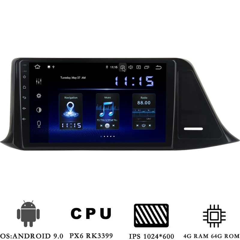 Android 9.0 Car Radio for Toyota CHR 2016 2017 2018 C-HR 1 din multimedia player 9" IPS PX6 GPS navigation DSP HDMI BT wifi
Android 9.0 Car Radio for Toyota CHR 2016 2017 2018 C-HR 1 din multimedia player 9" IPS PX6 GPS navigation DSP HDMI BT wifi