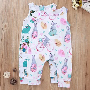 Baby Girl Baby Sleeveless Cartoon Easter Pink Rabbit Print Jumpsuit комбинезон детский 
Baby Girl Baby Sleeveless Cartoon Easter Pink Rabbit Print Jumpsuit комбинезон детский
