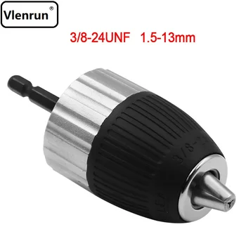 107mm Auto-Lock Electric Drill Replace Head Electric Drill Chuck 1.3mm-13mm 3/8-24UNF + Hex Shank Threaded Post 
107mm Auto-Lock Electric Drill Replace Head Electric Drill Chuck 1.3mm-13mm 3/8-24UNF + Hex Shank Threaded Post