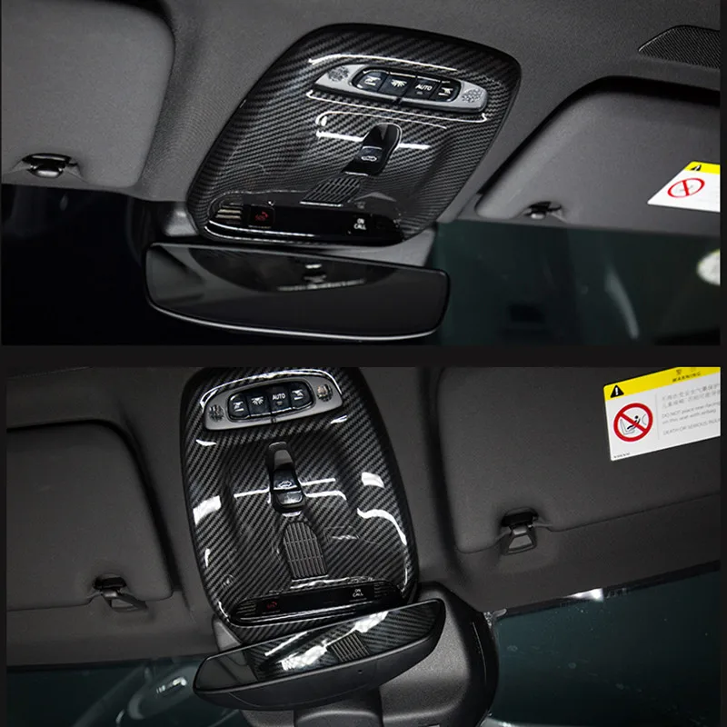 Carbon Fiber Styling Front Read Lamp Frame Trim For Volvo XC60 2018 ABS Car Roof Light Decoration Cover Strip | Автомобили и