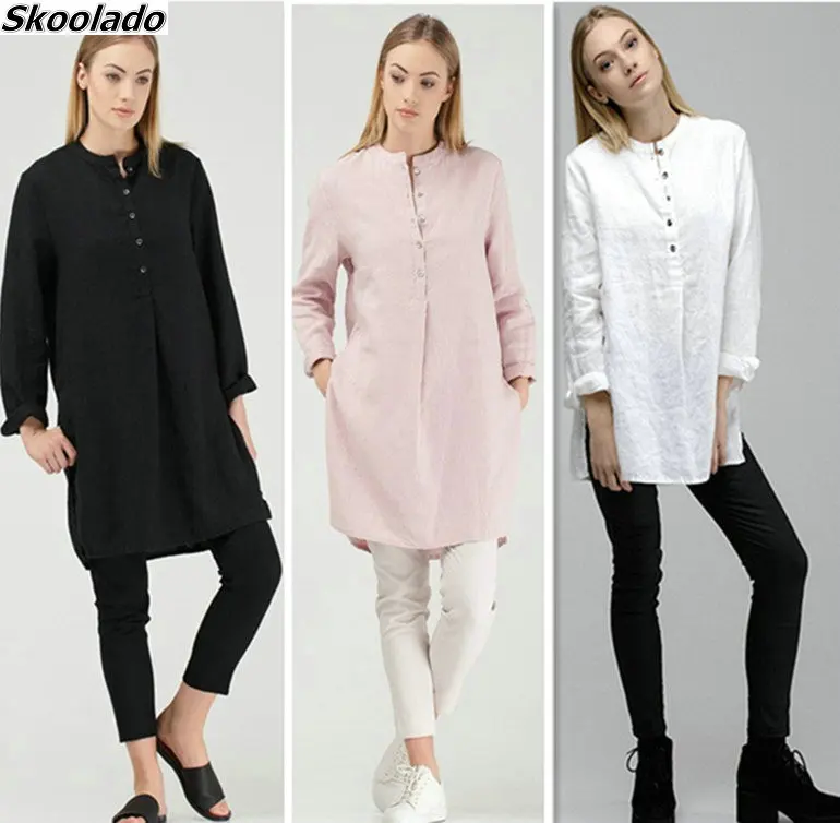 Autumn Women Long Shirt Cotton Linen Dress long Sleeve Pockets Vintage Dresses Ladies Casual Loose Solid Mini Vestidos lady fshi
Autumn Women Long Shirt Cotton Linen Dress long Sleeve Pockets Vintage Dresses Ladies Casual Loose Solid Mini Vestidos lady fshi