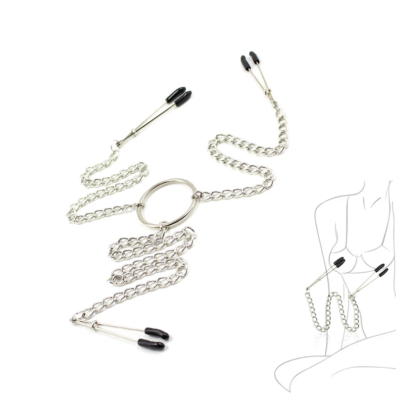 Зажимы для сосков с перьями на цепочке Concorde Sweet Caress, черные 5700710010 - Concorde - Зажимы для сосков - Купить