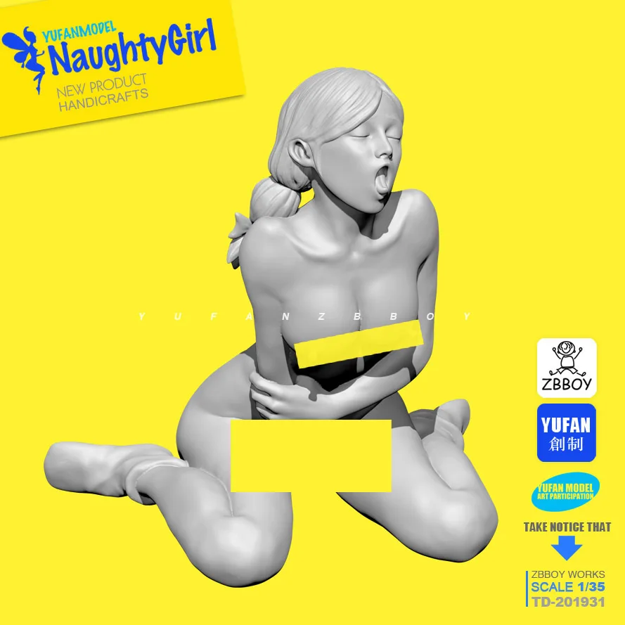 

1/35 YUFAN Model Resin Kits Naughty girl series depressed resin soldier sitting on ice cream TD-201931