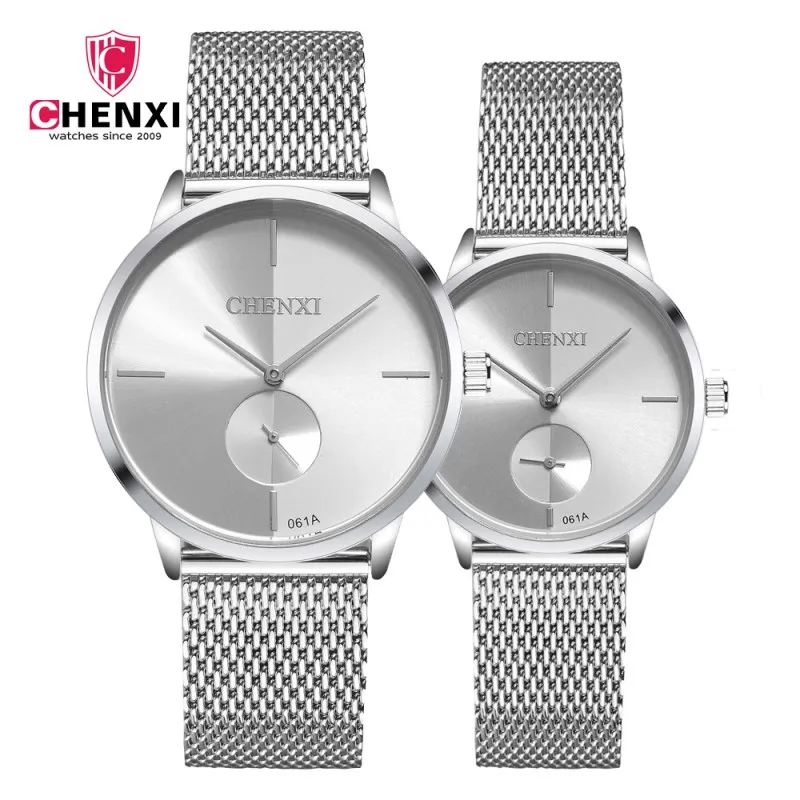 CHENXI Lovers Quartz TOP Watches New Design Silver Stainless Steel Mesh Belt Men And Women Business Style Decorative Clock Watch
CHENXI Lovers Quartz TOP Watches New Design Silver Stainless Steel Mesh Belt Men And Women Business Style Decorative Clock Watch