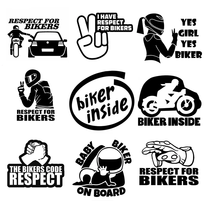 SZWL Interesting Car Stickers Respect for Bikers Sticker Funny Vinyl for Auto Door Handle Decals Body Car Accessories Decoration
SZWL Interesting Car Stickers Respect for Bikers Sticker Funny Vinyl for Auto Door Handle Decals Body Car Accessories Decoration