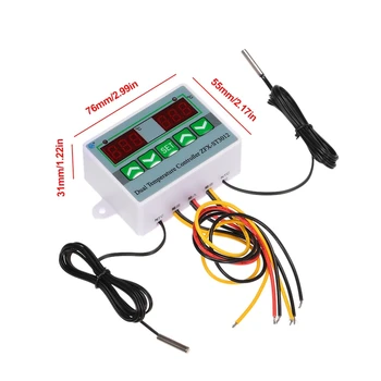 AC 220V Digital LED Dual Thermometer Temperature Controller Thermostat Incubator Control Microcomputer Dual Probe
AC 220V Digital LED Dual Thermometer Temperature Controller Thermostat Incubator Control Microcomputer Dual Probe