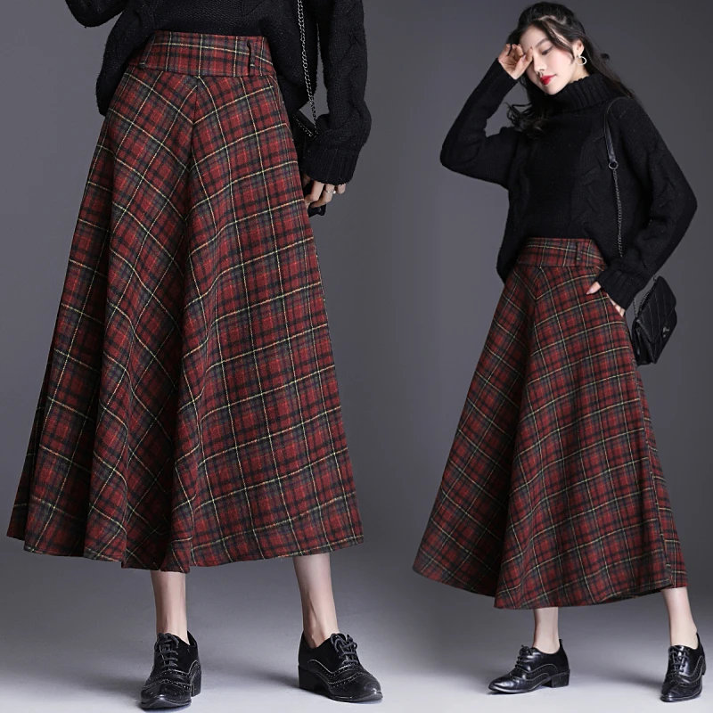 HAYBLST Brand Skirt Women 2019Autumn Winter Plus Size 3XL Elegant Korean Style Fashion Plaid Tall Waist Long Clothing Thickening
HAYBLST Brand Skirt Women 2019Autumn Winter Plus Size 3XL Elegant Korean Style Fashion Plaid Tall Waist Long Clothing Thickening