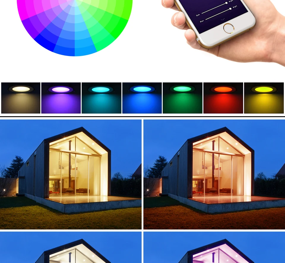 YYXMB LED Down light WiFi Smart life Ceiling Downlight APP RGB Warm Cool Changing Color with 7W 9W Alexa Google Home