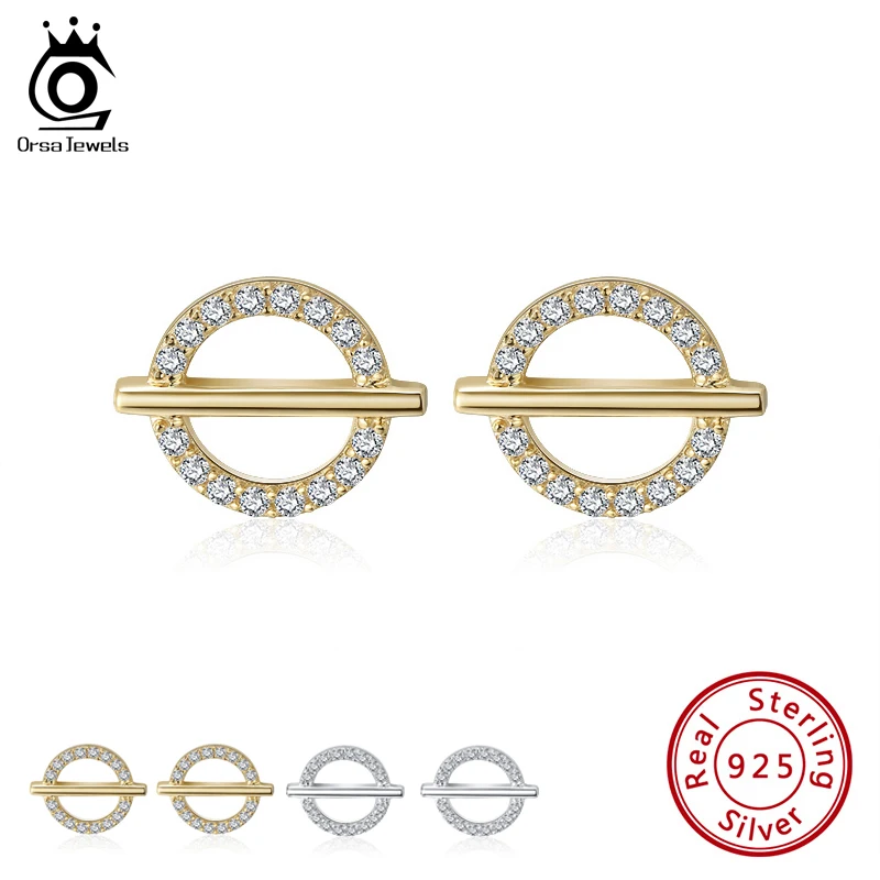 ORSA JEWELS Classic Designer Woman Girls Stud Earring Pure 925 Silver Gold Color Round Circle Shape Jewelry Party Gift OSE296
ORSA JEWELS Classic Designer Woman Girls Stud Earring Pure 925 Silver Gold Color Round Circle Shape Jewelry Party Gift OSE296
