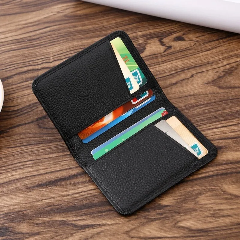 

Explosion 2019 New Leather Card Bag Ultra-thin Bus Card Set Multifunctional Vertical Bank Card