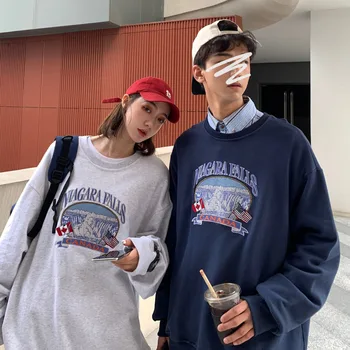 2020 Spring And Autumn New Korean Couple Pattern Embroidery Loose Sweatshirt Fashion Casual Stitching Pullover Gray / Navy Blue
2020 Spring And Autumn New Korean Couple Pattern Embroidery Loose Sweatshirt Fashion Casual Stitching Pullover Gray / Navy Blue
