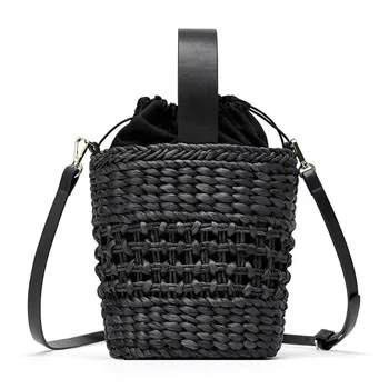 Summer Vacation Style Single Straw Bag Messenger Woven Bag Black Handbag Summer Beach Bag Tricolor Optional 
Summer Vacation Style Single Straw Bag Messenger Woven Bag Black Handbag Summer Beach Bag Tricolor Optional