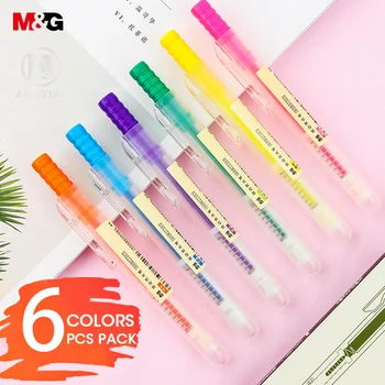 M&G 12/6 Pcs Unique Retractable Highlighter Pen Fluorescent Kawaii Color for school marker Japanese Stationery
M&G 12/6 Pcs Unique Retractable Highlighter Pen Fluorescent Kawaii Color for school marker Japanese Stationery