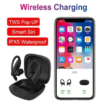 B10 TWS Wireless Bluetooth Earphone Sports Ear Hook Waterproof Earbuds with Wireless Charging Box for All Smart Phone
B10 TWS Wireless Bluetooth Earphone Sports Ear Hook Waterproof Earbuds with Wireless Charging Box for All Smart Phone