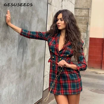 Elegant plaid dress fall work dress winter blazer dresses long sleeve office blazer dress women casual mini suit dresses female
Elegant plaid dress fall work dress winter blazer dresses long sleeve office blazer dress women casual mini suit dresses female