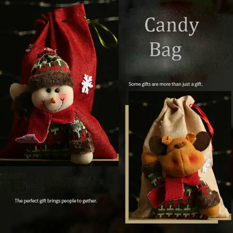 santa claus drawstring candy bag gift bag christmas festival