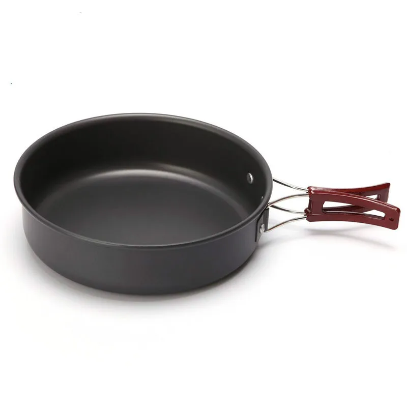 

Outdoor Pot Camp Picnic Frying Pan Portable Single Cookware Camping Aluminum Utensils Nonstick Campismo Cauldron Camp Kitchen