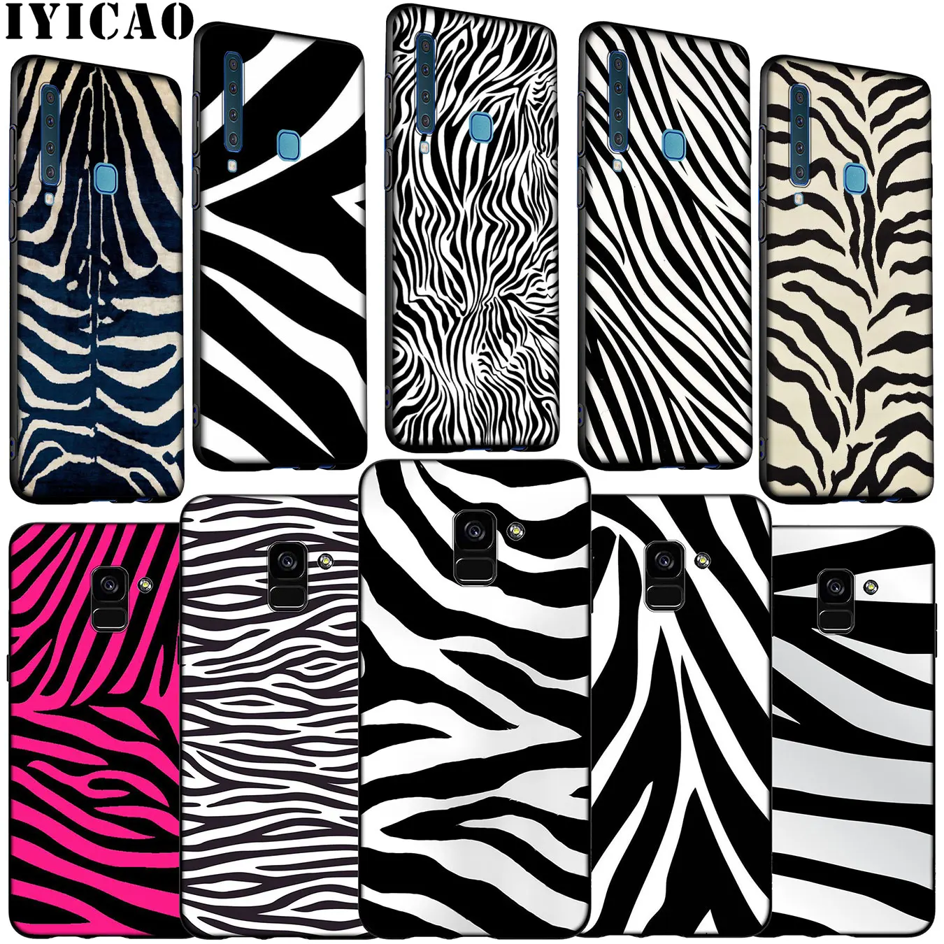 zebra stripe Black and white Pattern Soft Silicone Case for Samsung Galaxy A6 A7 A8 A9 2018 A3 A5 2016 2017 Note 9 8 10 Plus |