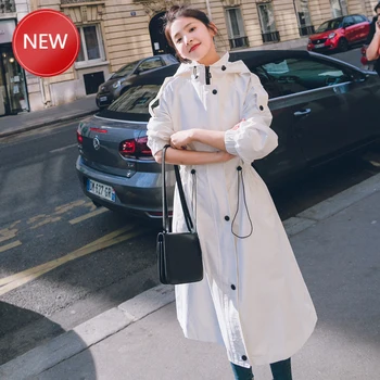 Long Adjustable Waist Spring Autumn Windproof Lady Female Casual Clothes Red White Green Fashion Womens Trench Coats Hooded
Long Adjustable Waist Spring Autumn Windproof Lady Female Casual Clothes Red White Green Fashion Womens Trench Coats Hooded