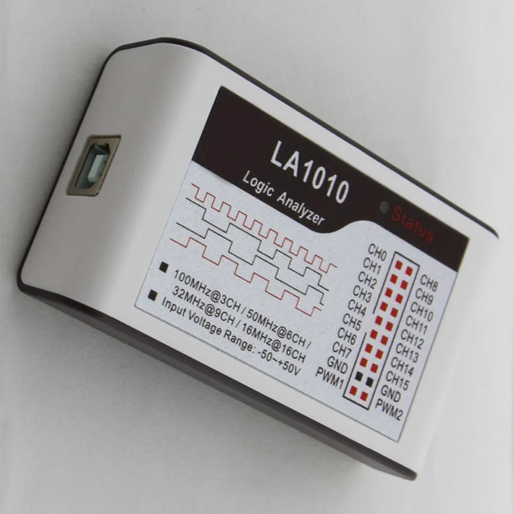 LA1010 USB Logic Analyzer 100M Sampling Rate 16 Channel PWM Output Adjustable Electric Wire Cable
LA1010 USB Logic Analyzer 100M Sampling Rate 16 Channel PWM Output Adjustable Electric Wire Cable