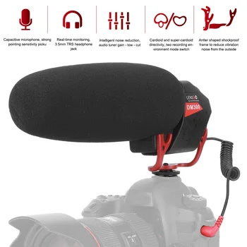 

LENSGO LYM-DM300 Super-Cardioid External Directional Microphone for DSLR Camera Video Recording Camcorder
