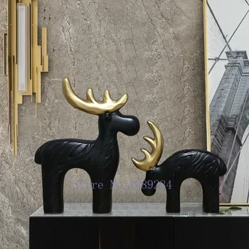 Creative Nordic Resin Simulated animal elk Cartoon Crafts ornaments Gold Modern home decoration Children's room figurines 
Creative Nordic Resin Simulated animal elk Cartoon Crafts ornaments Gold Modern home decoration Children's room figurines