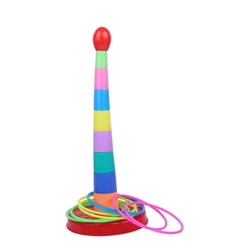 17.3 Inch Brightly Colorful Plastic Sport Ring Toss Game Set for Kids,Stacked Toys,Ring Toy 
17.3 Inch Brightly Colorful Plastic Sport Ring Toss Game Set for Kids,Stacked Toys,Ring Toy