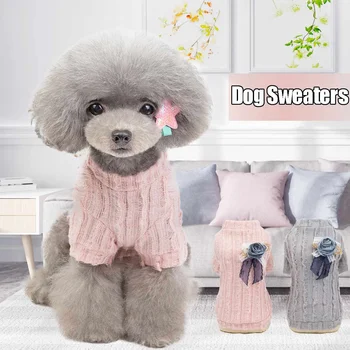 Winter Cute Dog Sweater Flower Knot Pet Clothes Puppy Sweater For Pet Dog Knitting Crochet Cloth Christmas Dog Sweater Decor
Winter Cute Dog Sweater Flower Knot Pet Clothes Puppy Sweater For Pet Dog Knitting Crochet Cloth Christmas Dog Sweater Decor
