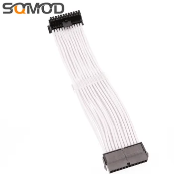 Computer cable Motherboard 24Pin male and female extension cord 90 degree turn white braided cable management buckle 25cm 
Computer cable Motherboard 24Pin male and female extension cord 90 degree turn white braided cable management buckle 25cm