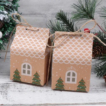 25pcs Kraft Paper Christmas Candy Boxes Small House Pattern Packing Box Wedding Gift Container Party Supplies
25pcs Kraft Paper Christmas Candy Boxes Small House Pattern Packing Box Wedding Gift Container Party Supplies