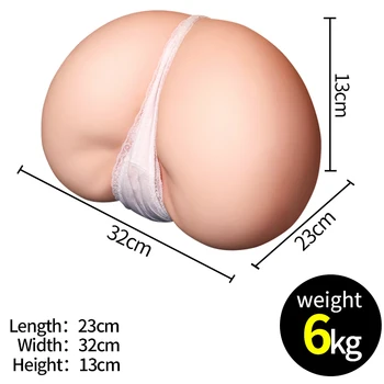 

6KG Big Fat Ass Male Masturbation Realistic Real Vagina Simulated Skin Soft Pussy Sex Doll Adult Sex Toy For Men Anal Erotic