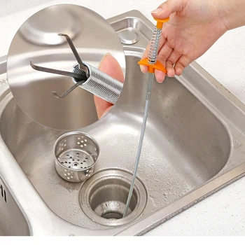 1PC Kitchen Sink Cleaning Hook Sewer Dredging Device Spring Pipe Hair Dredging Tool Removal Sink Cleaning Tool with Hook
1PC Kitchen Sink Cleaning Hook Sewer Dredging Device Spring Pipe Hair Dredging Tool Removal Sink Cleaning Tool with Hook