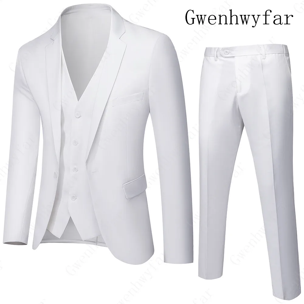 Gwenhwyfar 2020 новые серые мужские костюмы 3 предмета формальный деловой смокинг с