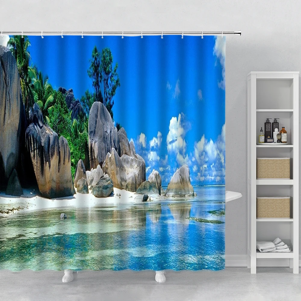 Океан, тропический солнечный свет, песок, морские пламы, деревья, Приморская сцена, ткань из полиэстера, декоративная занавеска для ванной комнаты с крючком
Океан, тропический солнечный свет, песок, морские пламы, деревья, Приморская сцена, ткань из полиэстера, декоративная занавеска для ванной комнаты с крючком