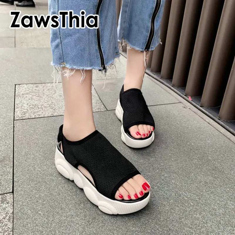 ZawsThia/Женская Повседневная пляжная обувь с мягкой подошвой из сетчатого