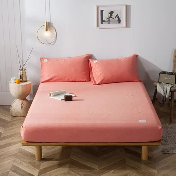 Pure Cotton Modern Simple Bed Sheet Elastic Band Soft Sheet Mattress Protector Solid Color Stripe Pattern Comfortable Sheet
Pure Cotton Modern Simple Bed Sheet Elastic Band Soft Sheet Mattress Protector Solid Color Stripe Pattern Comfortable Sheet