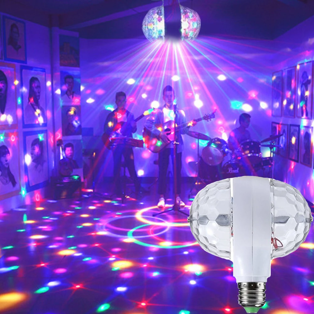 E27 Colorful Auto Rotating RGB LED Stage Light Xmas Party Effect Lights Magic Double Balls Laser LED KTV Bar DJ Disco Light Ball
E27 Colorful Auto Rotating RGB LED Stage Light Xmas Party Effect Lights Magic Double Balls Laser LED KTV Bar DJ Disco Light Ball