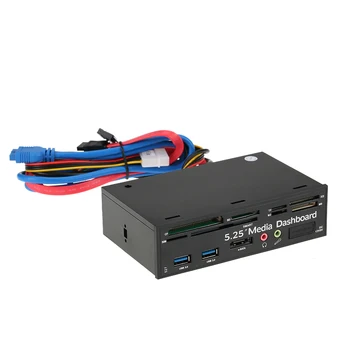 Multi-Function USB3.0 Hub eSATA Port Internal Card Reader PC Dashboard Media Front Panel Audio for SDMSCFTFM2 Fits 5.25"
Multi-Function USB3.0 Hub eSATA Port Internal Card Reader PC Dashboard Media Front Panel Audio for SDMSCFTFM2 Fits 5.25"