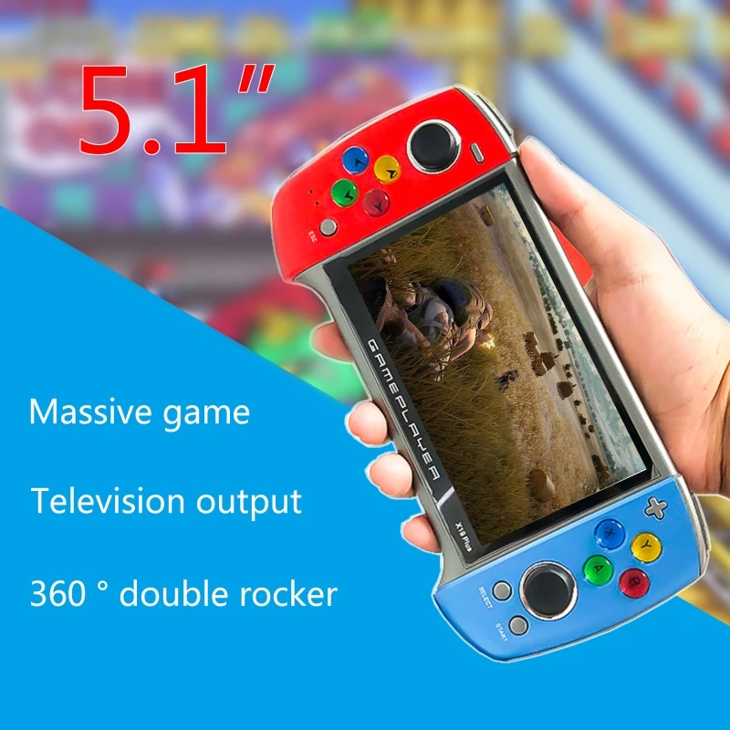 2020 New X19 Plus Handheld Game Console 5.1 Inch Large Screen 1000 Classic Games Nostalgic 360 Degree Double-rocker
2020 New X19 Plus Handheld Game Console 5.1 Inch Large Screen 1000 Classic Games Nostalgic 360 Degree Double-rocker
